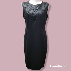 Bodycon Dress with Faux Leather Cutout Detail